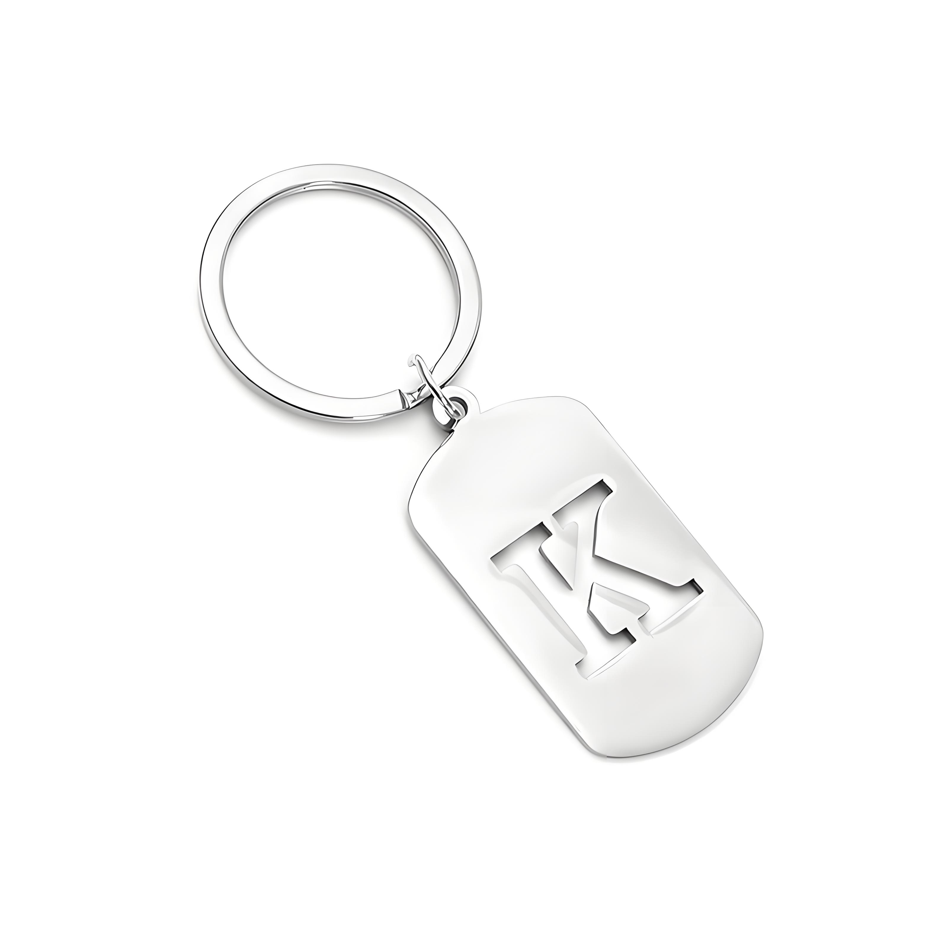 Initial Ring Custom - 개인 맞춤 이니셜 키체인, 스테인리스 스틸