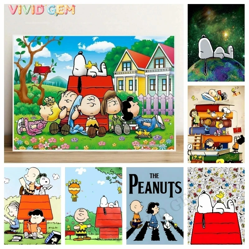 비비드 젬 2026 새로운 귀여운 스누피 만화 강아지  - Photo Mosaic Print 리뷰 및 가격