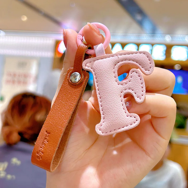 A to Z PU 가죽 이니셜 레터 키 체인, 여성용  - Monogram Keychain Leather 리뷰 및 가격