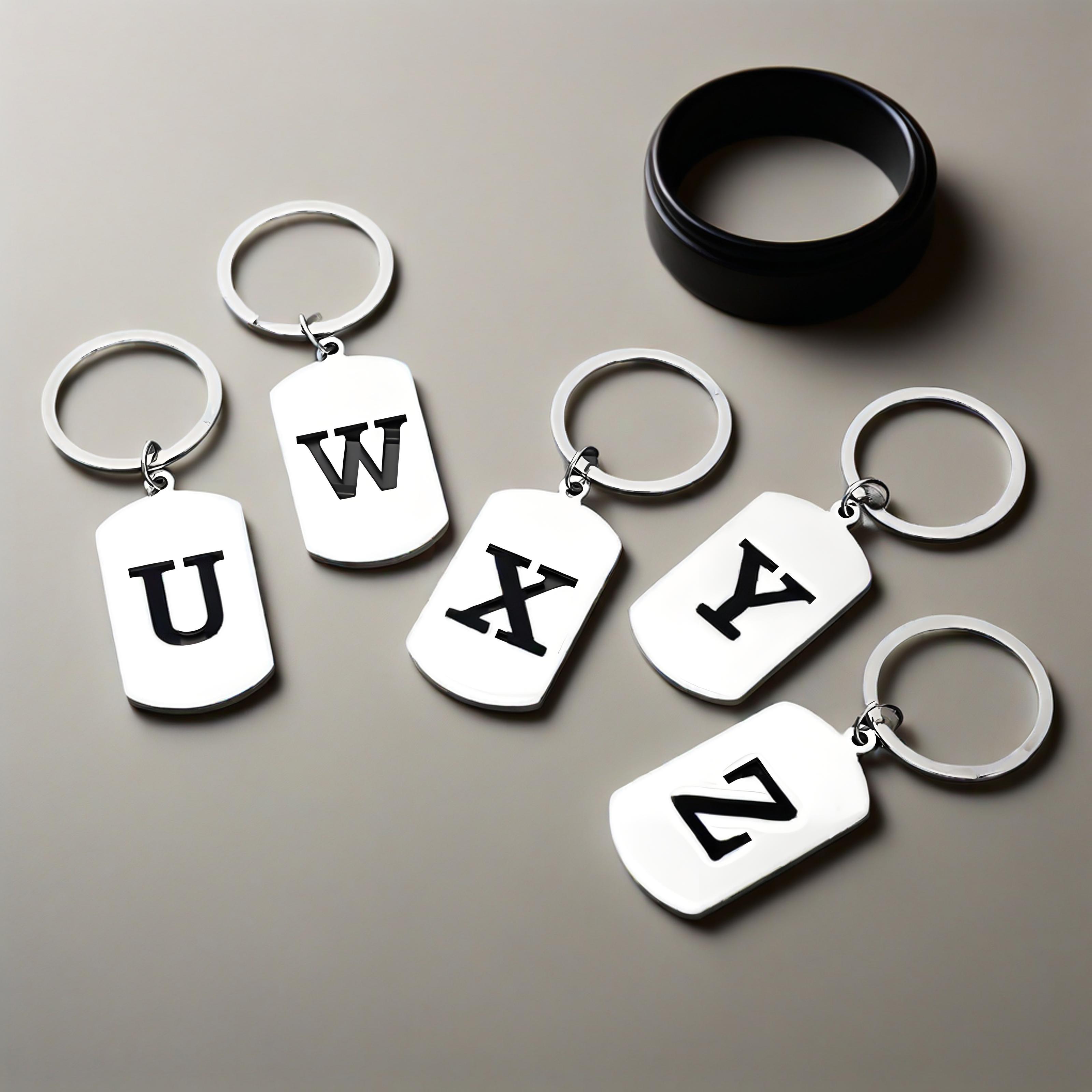 개인 맞춤 이니셜 키체인, 스테인리스 스틸 알파벳 펜던 - Initial Ring Custom 리뷰 및 가격