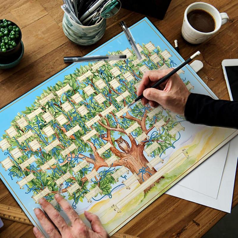 채울 수있는 패밀리 트리 차트 6 세대 조상 포스터 계 - Family Tree Print 리뷰 및 가격