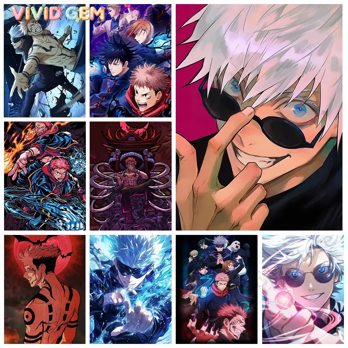 VIVID GEM 다이아몬드 페인팅 Jujutsu Ka - Photo Mosaic Print 리뷰 및 가격