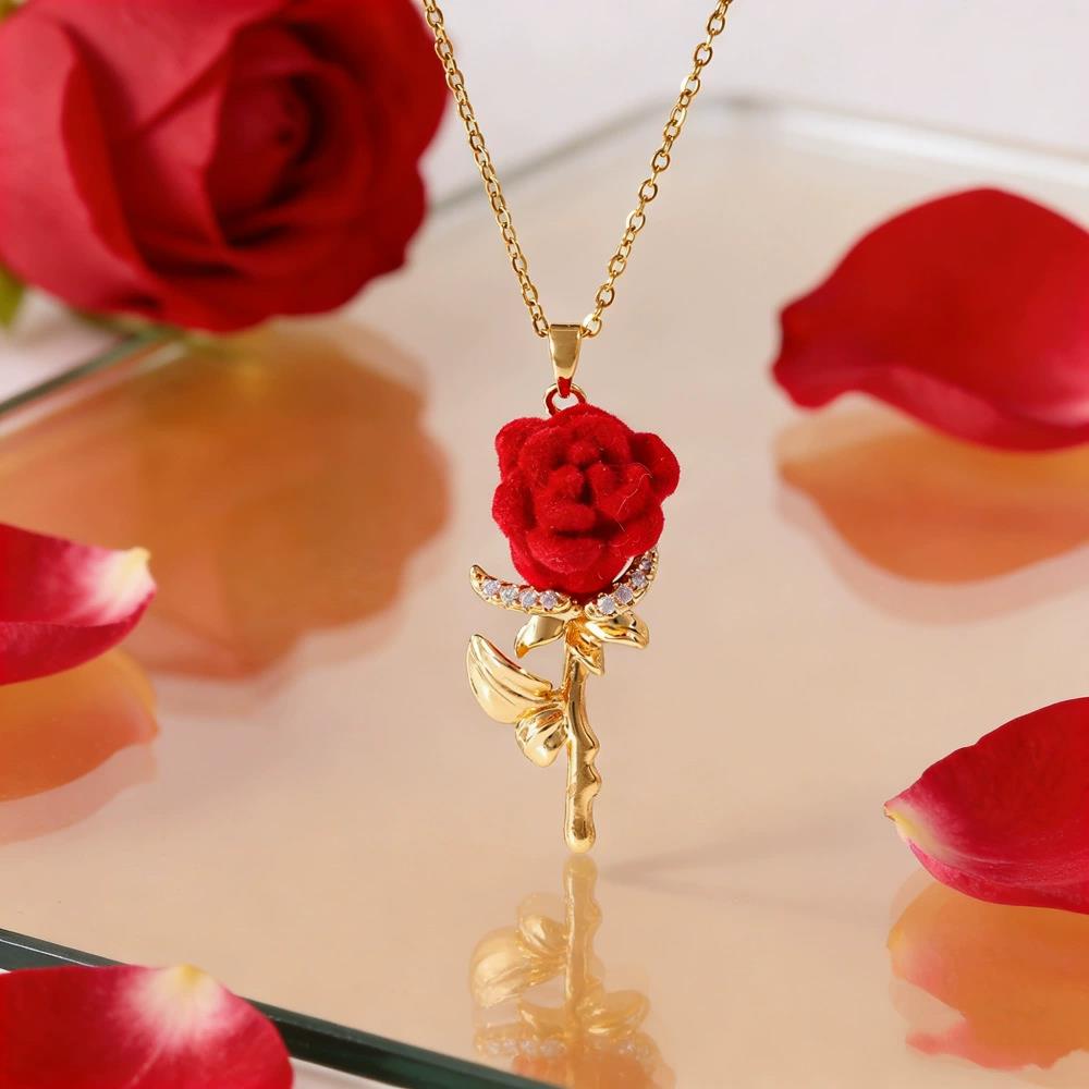 여성용 프랑스풍 참 장식 로즈 목걸이 - 가벼운 럭셔리 - Birth Flower Necklace 리뷰 및 가격