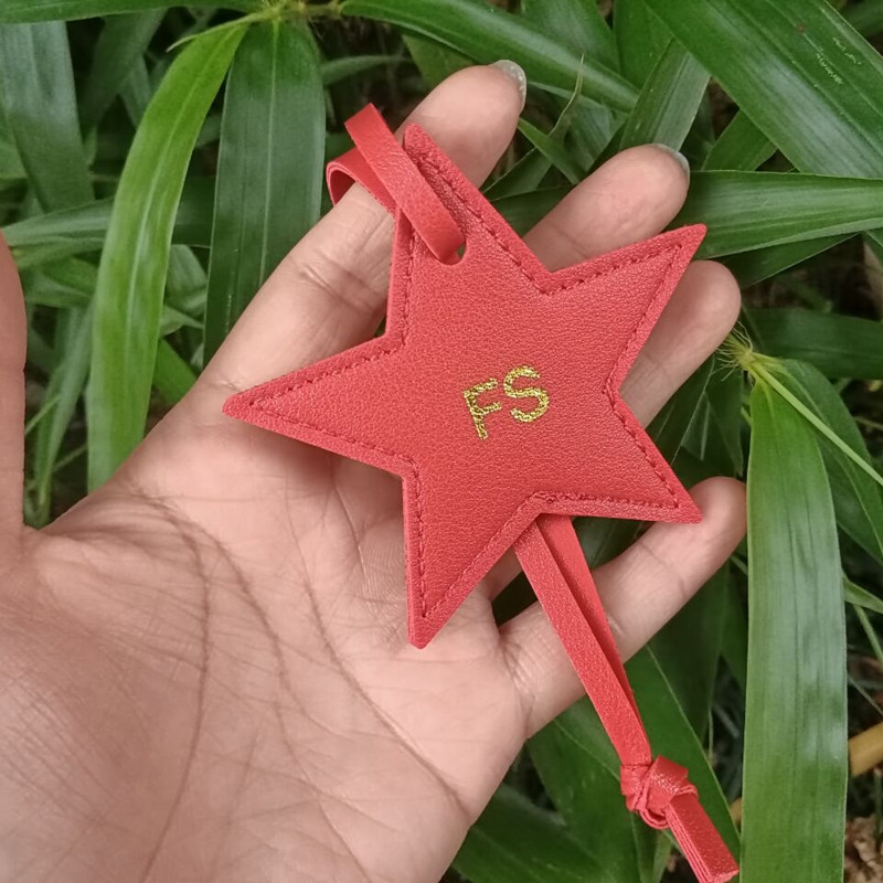 1PCS 무료 이니셜 다섯개 스타 가죽 수하물 펜던트  - Monogram Keychain Leather 리뷰 및 가격
